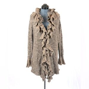 Dress Barn brown ruffle cardigan 1X 906